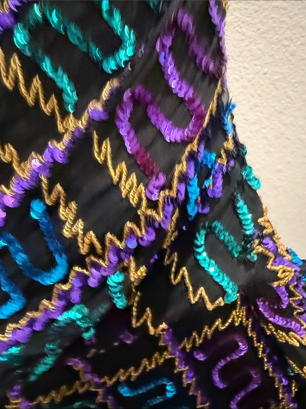 Vintage Brilliante JA Embellished Black Floral Sequin Jacket Deborah Vance ⭐️ - Picture 15 of 17